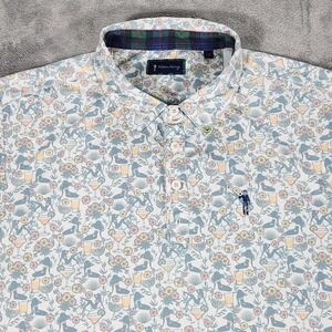 William Murray Polo Shirt Mens Large Bikini Cocktail Floral Golf Performance